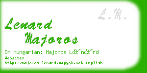lenard majoros business card